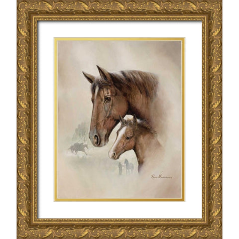 Race Horse I Gold Ornate Wood Framed Art Print with Double Matting by Manning, Ruane