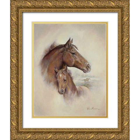 Race Horse II Gold Ornate Wood Framed Art Print with Double Matting by Manning, Ruane