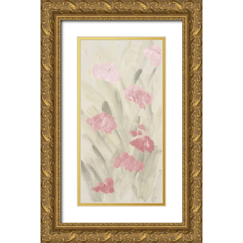 Calm Flowers I Gold Ornate Wood Framed Art Print with Double Matting by Loreth, Lanie