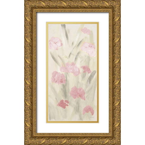 Calm Flowers II Gold Ornate Wood Framed Art Print with Double Matting by Loreth, Lanie