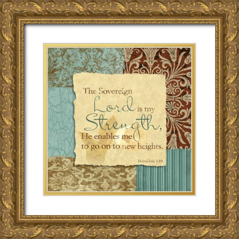 Lord Is My Strength Gold Ornate Wood Framed Art Print with Double Matting by Spaeth, John