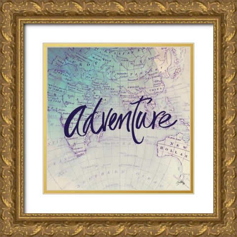 Adventure Gold Ornate Wood Framed Art Print with Double Matting by Medley, Elizabeth