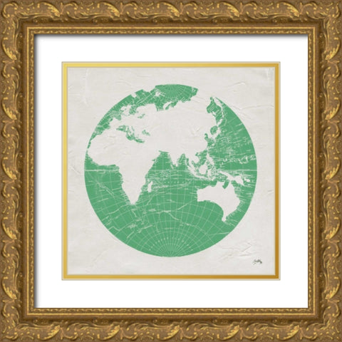 Green Globe II Gold Ornate Wood Framed Art Print with Double Matting by Medley, Elizabeth