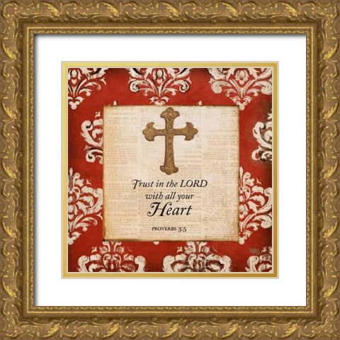 With All Your Heart I Gold Ornate Wood Framed Art Print with Double Matting by Hakimipour, Tiffany