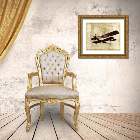Flight Plans II Gold Ornate Wood Framed Art Print with Double Matting by Marcon, Michael