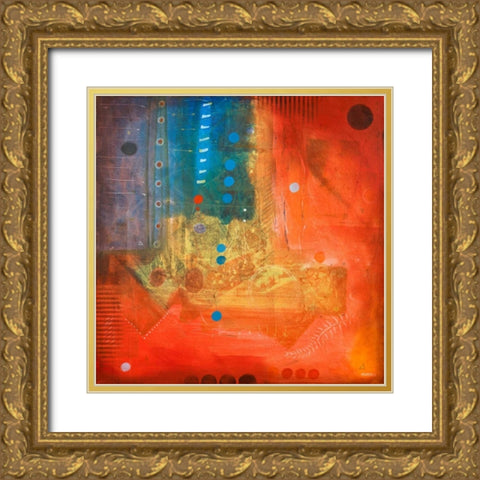 Four Corners I Gold Ornate Wood Framed Art Print with Double Matting by Kingsley