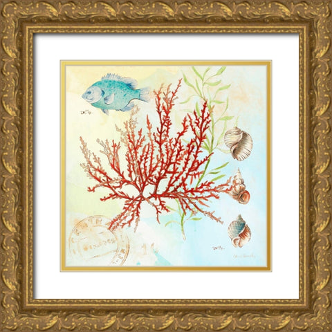 Deep Sea Coral I Gold Ornate Wood Framed Art Print with Double Matting by Loreth, Lanie