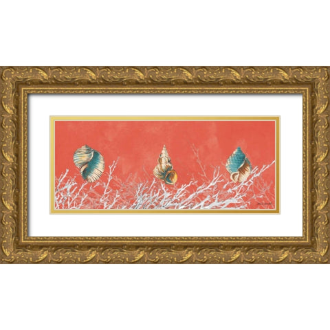 Coral Panel I Gold Ornate Wood Framed Art Print with Double Matting by Loreth, Lanie