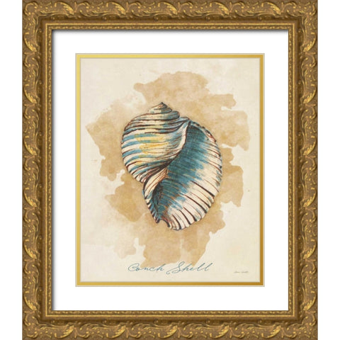 Conch Shell Gold Ornate Wood Framed Art Print with Double Matting by Loreth, Lanie