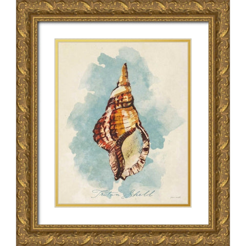 Triton Shell Gold Ornate Wood Framed Art Print with Double Matting by Loreth, Lanie