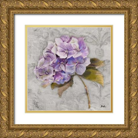 Lavender Flourish Square II Gold Ornate Wood Framed Art Print with Double Matting by Pinto, Patricia