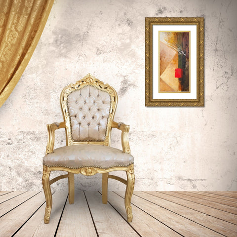 Red on Black I Gold Ornate Wood Framed Art Print with Double Matting by Marcon, Michael
