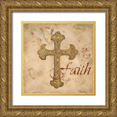 Faith Gold Ornate Wood Framed Art Print with Double Matting by Hakimipour, Tiffany