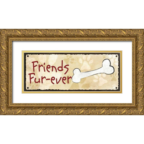 Friends Fur Ever Gold Ornate Wood Framed Art Print with Double Matting by Studio, Sd Graphics