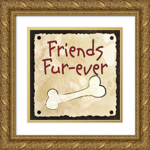 Friends Fur-Ever Gold Ornate Wood Framed Art Print with Double Matting by SD Graphics Studio