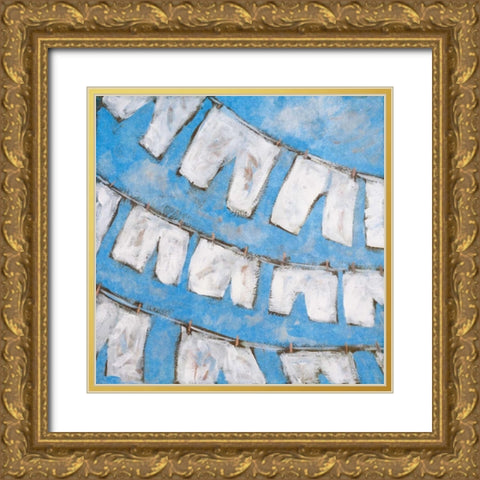 Dry Linen I Gold Ornate Wood Framed Art Print with Double Matting by Kingsley