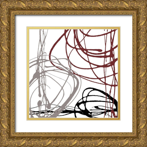 Swirl Velocity II Gold Ornate Wood Framed Art Print with Double Matting by Marcon, Michael