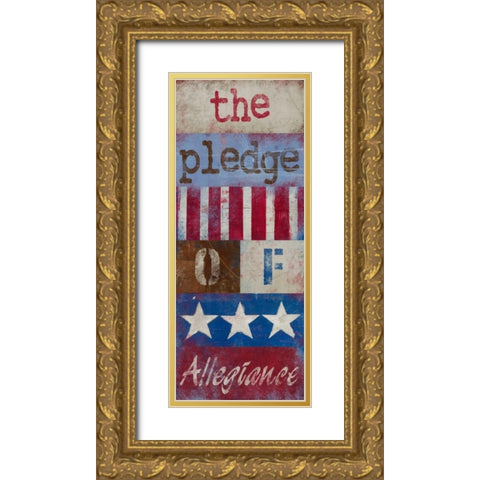The Pledge of Allegiance Gold Ornate Wood Framed Art Print with Double Matting by Kingsley