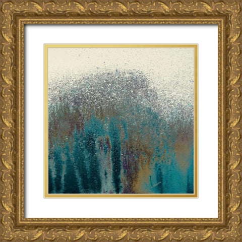 Teal Woods II Gold Ornate Wood Framed Art Print with Double Matting by Gonzalez, Roberto