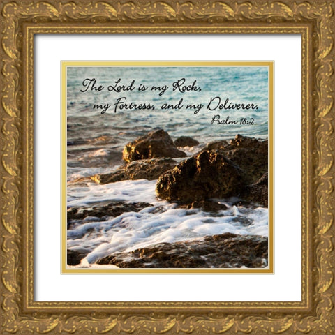 The Lord Is My Gold Ornate Wood Framed Art Print with Double Matting by Bryant, Susan