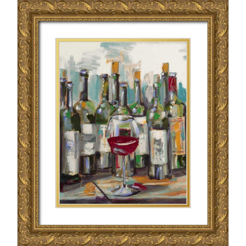 Uncorked II Gold Ornate Wood Framed Art Print with Double Matting by French-Roussia, Heather A.