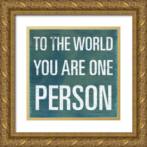 To the World Gold Ornate Wood Framed Art Print with Double Matting by SD Graphics Studio