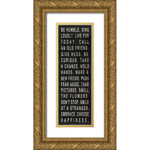 Be Humble Gold Ornate Wood Framed Art Print with Double Matting by SD Graphics Studio