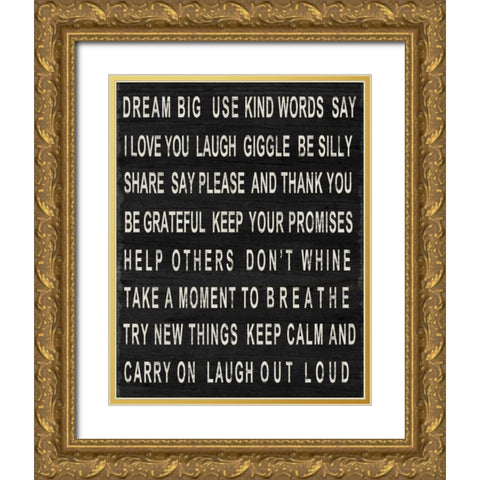 Dream Big Gold Ornate Wood Framed Art Print with Double Matting by SD Graphics Studio