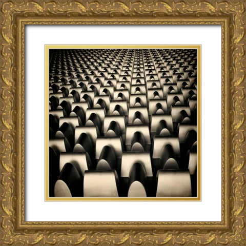 Industrial Square I Gold Ornate Wood Framed Art Print with Double Matting by Rodriguez, Jairo