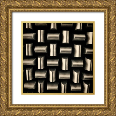 Industrial Square II Gold Ornate Wood Framed Art Print with Double Matting by Rodriguez, Jairo