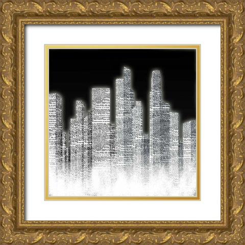 Black and White City I Gold Ornate Wood Framed Art Print with Double Matting by Studio, Sd Graphics