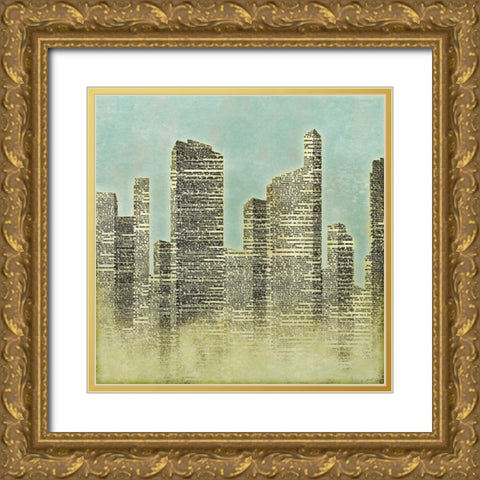 The City II Gold Ornate Wood Framed Art Print with Double Matting by SD Graphics Studio