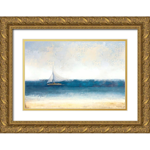 Atlantic Sailing Gold Ornate Wood Framed Art Print with Double Matting by Marcon, Michael