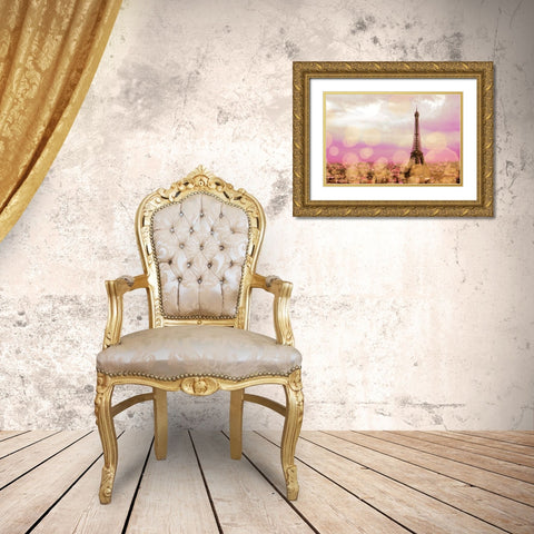 Paris Sparkles Gold Ornate Wood Framed Art Print with Double Matting by Navas, Emily