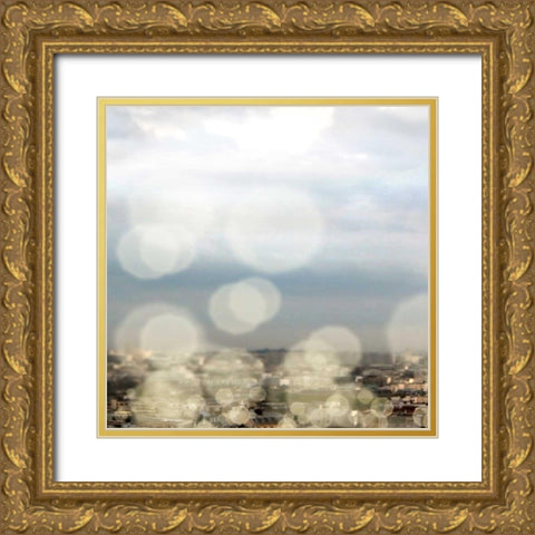 City of Lights Square II Gold Ornate Wood Framed Art Print with Double Matting by Navas, Emily