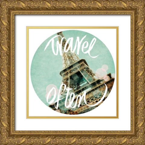 Travel Often Gold Ornate Wood Framed Art Print with Double Matting by Navas, Emily