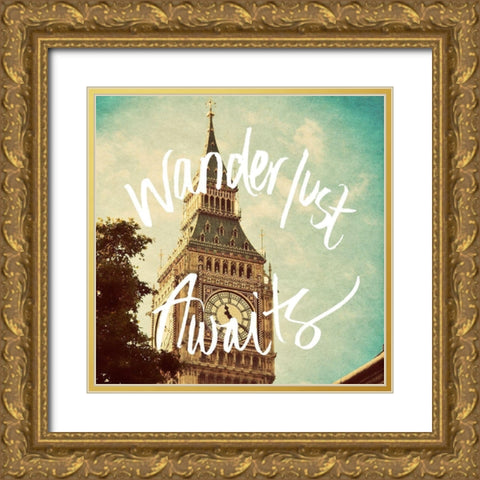 Wanderlust Awaits Gold Ornate Wood Framed Art Print with Double Matting by Navas, Emily