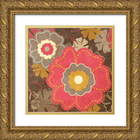 Fun Flowers I Gold Ornate Wood Framed Art Print with Double Matting by Studio, Sd Graphics