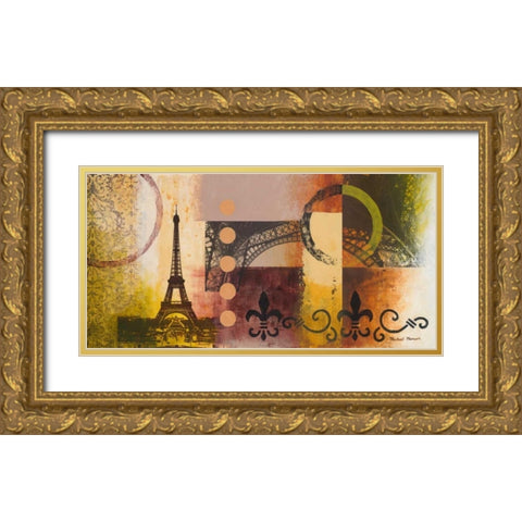 Eiffel I Gold Ornate Wood Framed Art Print with Double Matting by Marcon, Michael