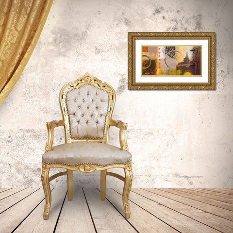 Eiffel II Gold Ornate Wood Framed Art Print with Double Matting by Marcon, Michael