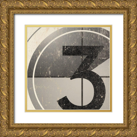 Three Gold Ornate Wood Framed Art Print with Double Matting by Sd Graphics Studio
