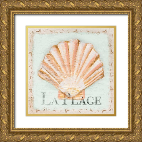 La Plage Gold Ornate Wood Framed Art Print with Double Matting by Hakimipour, Tiffany