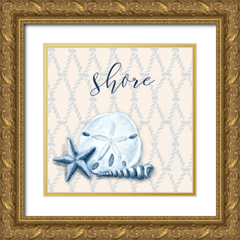 Ocean Waves III Gold Ornate Wood Framed Art Print with Double Matting by Hakimipour, Tiffany