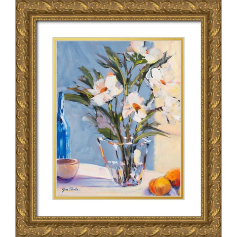 Morning Rose II Gold Ornate Wood Framed Art Print with Double Matting by Slivka, Jane