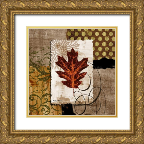Contemporary Leaf I Gold Ornate Wood Framed Art Print with Double Matting by Marcon, Michael
