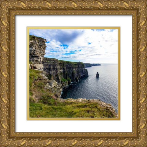 Cliffs of Square Gold Ornate Wood Framed Art Print with Double Matting by Bonnett, Stede