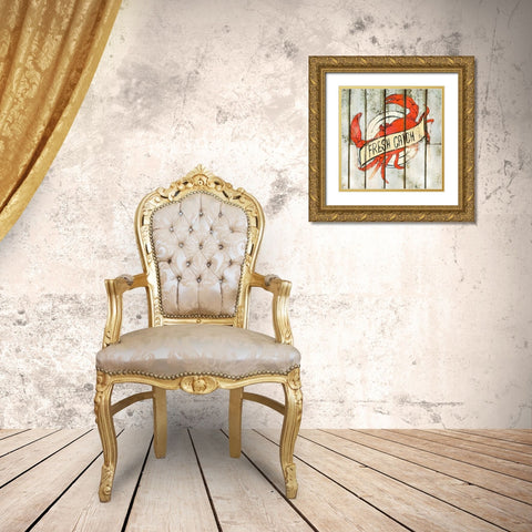 Fresh Catch Square Gold Ornate Wood Framed Art Print with Double Matting by SD Graphics Studio
