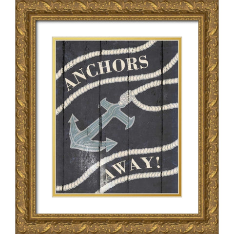 Anchor II Gold Ornate Wood Framed Art Print with Double Matting by SD Graphics Studio