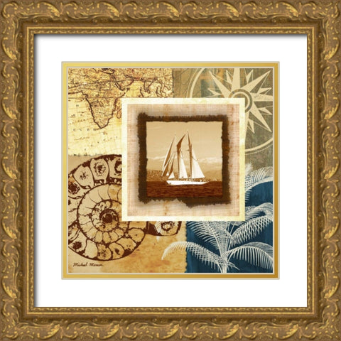 Sailing the Seas I Gold Ornate Wood Framed Art Print with Double Matting by Marcon, Michael