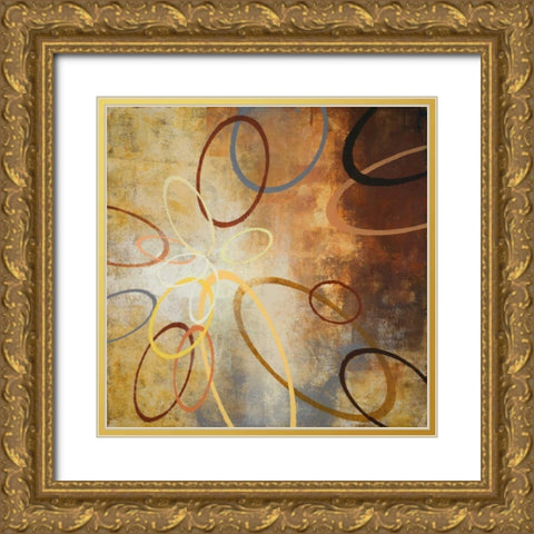 Oxide Burst I Gold Ornate Wood Framed Art Print with Double Matting by Marcon, Michael